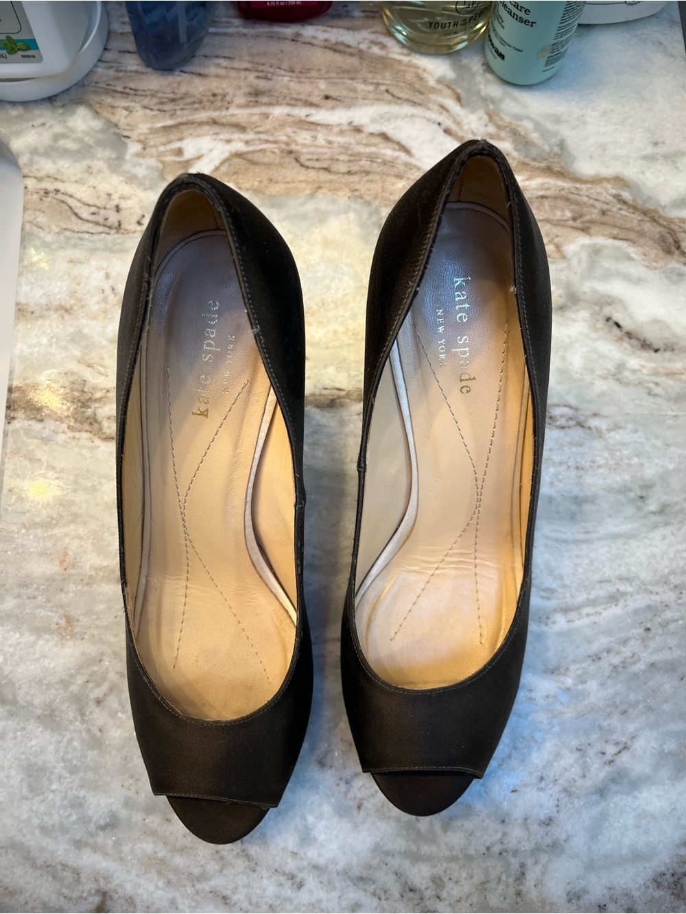 kate spade Black Peep-Toe Heels